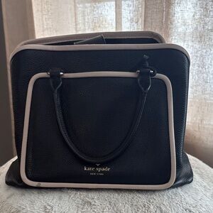 Kate Spade Black Satchel with White Trim